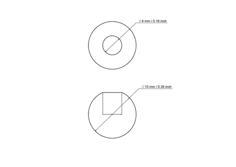 10 mm bērza koka dībeļa uzgalis ar 4 mm caurumu