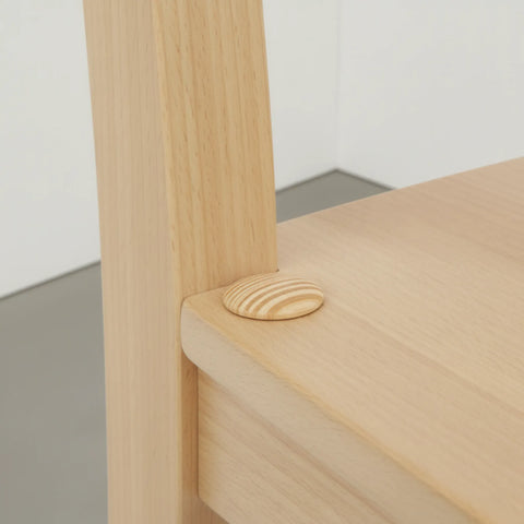 Wooden mushroom button plug used as furniture screw cap