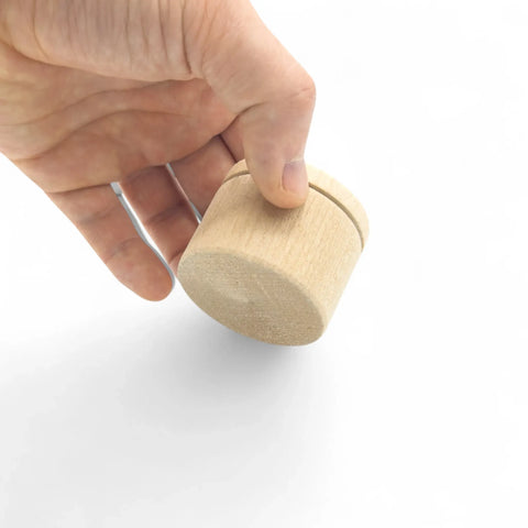 closed 50 x 37 mm turned wooden trinket box