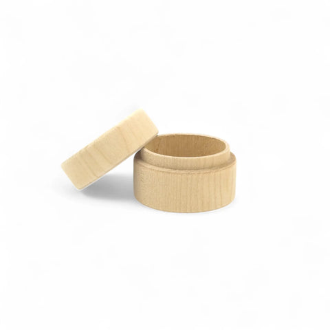 50 x 37 mm apaļa virpota koka kastīte ar vāciņu