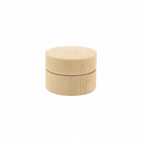 50 x 37 mm apaļš virpota koka mazo lietu kastīte