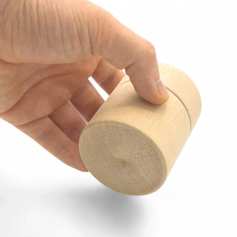 closed 60 x 70 mm rund Holz Holzdose