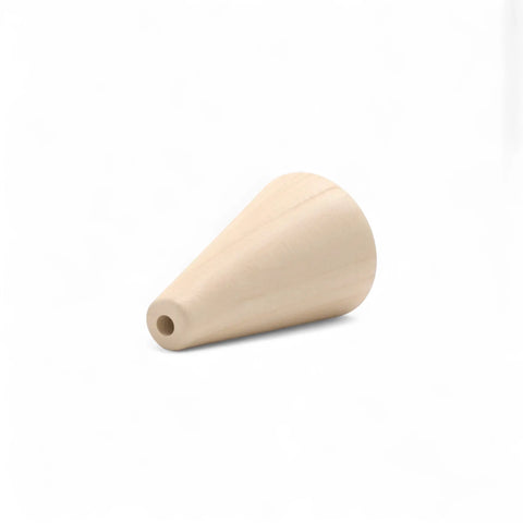 30 x 50 mm turned wooden cone with hole