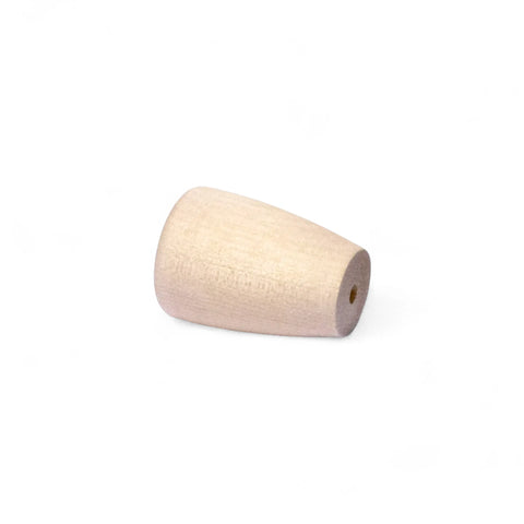 Backside of 32 mm birch wooden cabinet knob with mounting hole