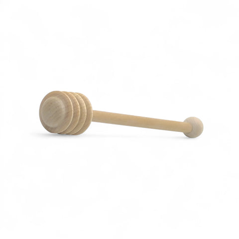 Tuvplāns 13 cm koka medus karote parādot koksnes graudus