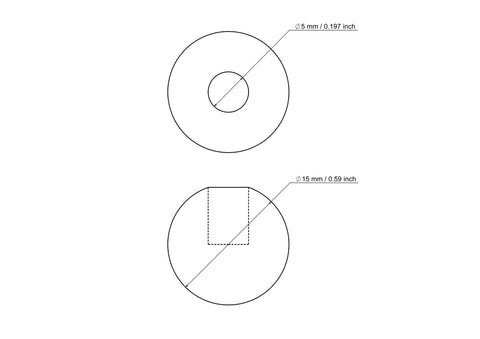 15 mm Birkenholz Dübelkappen mit 5 mm hole