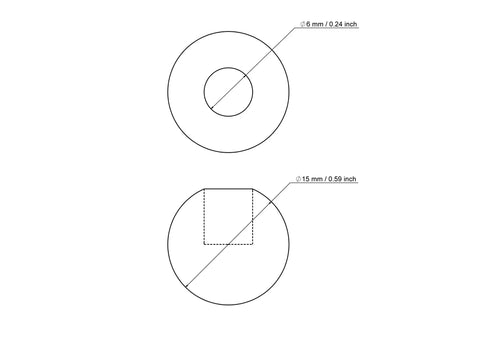 15 mm Birkenholz Dübelkappen mit 6 mm hole
