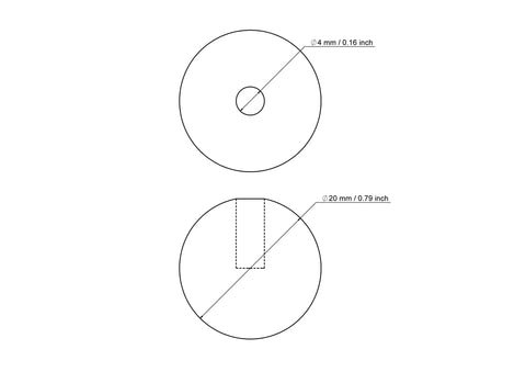 20 mm kasepuit tüüblikatted koos 4 mm hole