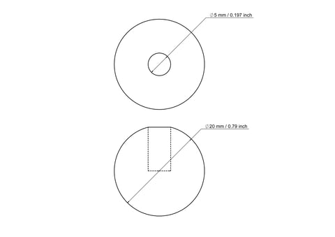 20 mm kasepuit tüüblikatted koos 5 mm hole