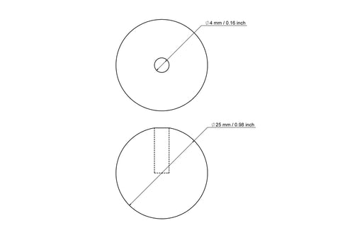 25 mm kasepuit tüüblikatted koos 4 mm hole