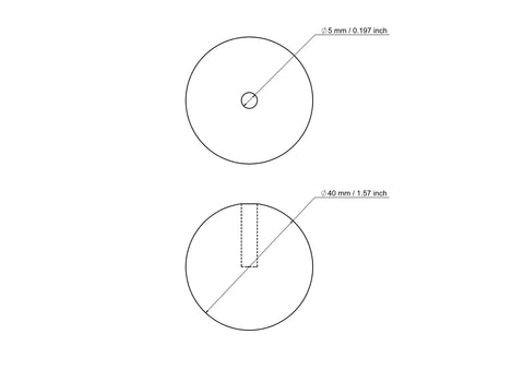 40 mm Birkenholz Dübelkappen mit 5 mm hole