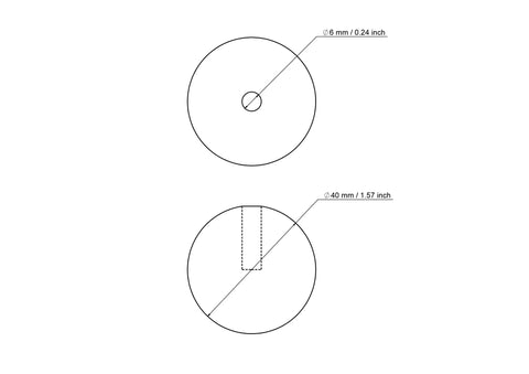 40 mm Birkenholz Dübelkappen mit 6 mm hole
