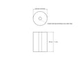 technical drawing of 20 × 28 mm wood cylinder