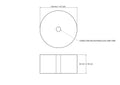 technical drawing of 40 × 20 mm wooden cylinder