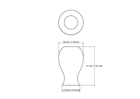 tehniline joonis: 30 mm puidust vase