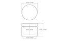 technical drawing of 50 x 42 mm wooden round trinket box