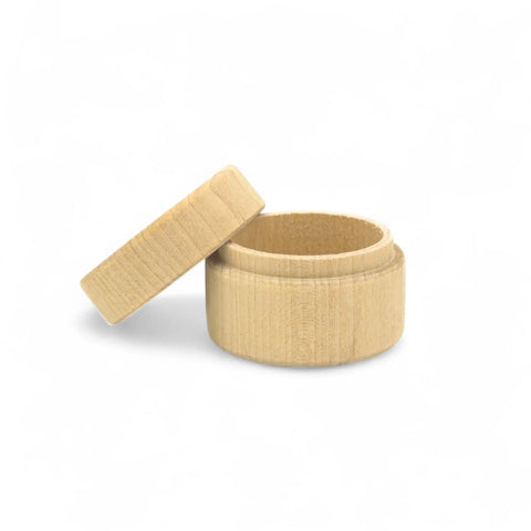 60 x 43 mm turned wooden box with fitted cover