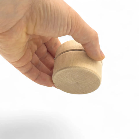 60 x 43 mm round turned wooden trinket box
