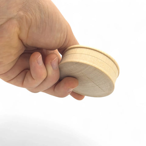 closed 61 x 21 mm round wooden trinket box
