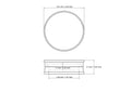 technical drawing of 61 x 21 mm wooden round trinket box