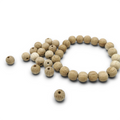 White oak beads bracelet and some loose white oak beads around