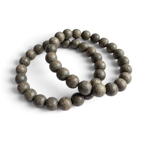 Two bog oak beads example bracelets