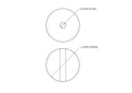 Technical drawing of 15 mm birch wood bead with 2.5 mm hole