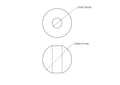 Technical drawing of 18 mm birch wood bead with 6 mm hole