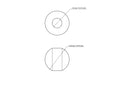 Technical drawing of 20 mm birch wood bead with 8 mm hole