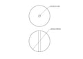 Technical drawing of 25 mm birch wood bead with 2.5 mm hole
