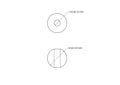 Technical drawing of 8 mm birch wood bead with 2.5 mm hole