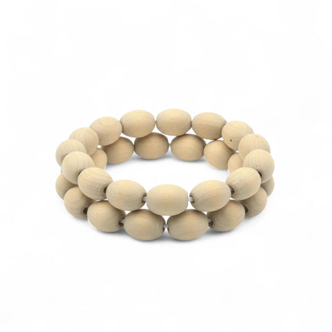 Bracelets made from 10 x 14 mm wooden barrel beads