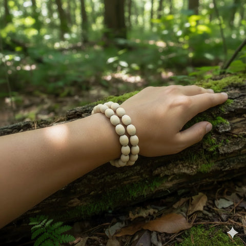 Bracelet made from 10 x 14 mm wooden barrel beads