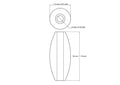 Technical drawing of 13 x 30 mm wooden barrel bead with 4 mm hole