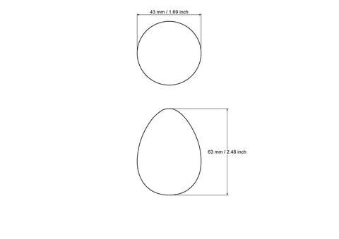 tehniline joonis: 43 mm puidust Chicken munad