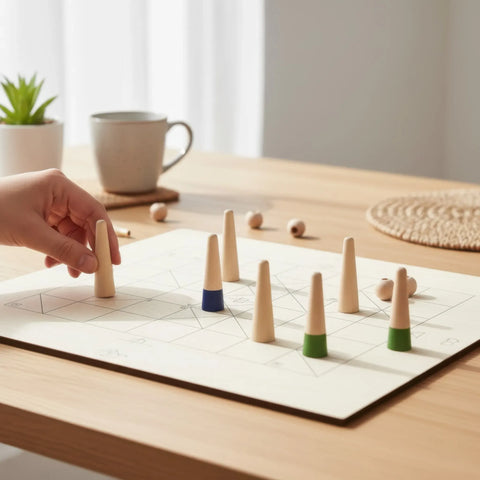 15 mm Holz konisch Kegel Stifte verwendet als part von a board Spiel