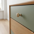 37 mm sale ümar birch puidust mööblinupp installed on cabinet door