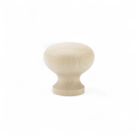 Nahaufnahme von 37 mm Birkenholz Möbelknopf showing wood grain