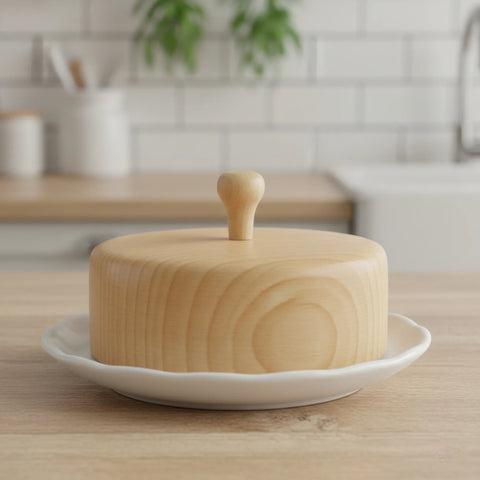 20 mm classic ümar puidust mööblinupp kasutatud kui handle on puidust butter dish