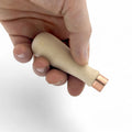80 mm konisch Holz tool handle held in hand für size comparison