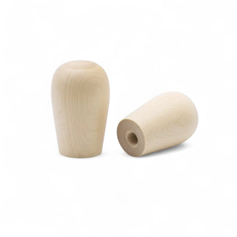 Backside of 11 mm mini birch wooden cabinet knob with holes