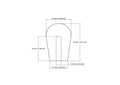 Technical drawing of 11 mm mini birch wooden cabinet knob