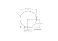 Technical drawing of 23 mm round ball wooden cabinet knob