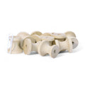 Backside of 21 mm turned wooden cabinet knobs with holes