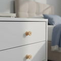 21 mm turned wooden cabinet knob installed on cabinet drawer