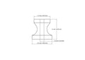 Technical drawing of 21 mm turned wooden cabinet knob spool style