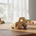 50 mm flat wooden toy wheel used on toy vehicle