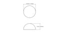 Technical drawing of 30 mm split wooden ball