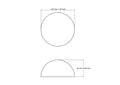 Technical drawing of 50 mm split wooden ball