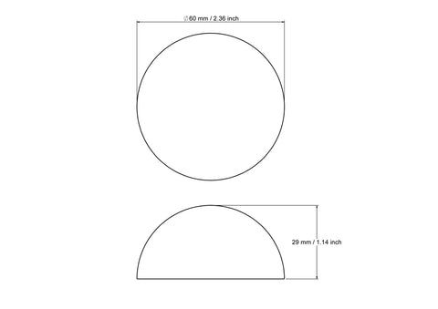 tehniline joonis: 60 mm split puidust kuulid